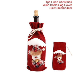 Christmas Santa Claus Wine Bottle Cover