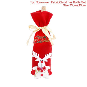 Christmas Santa Claus Wine Bottle Cover
