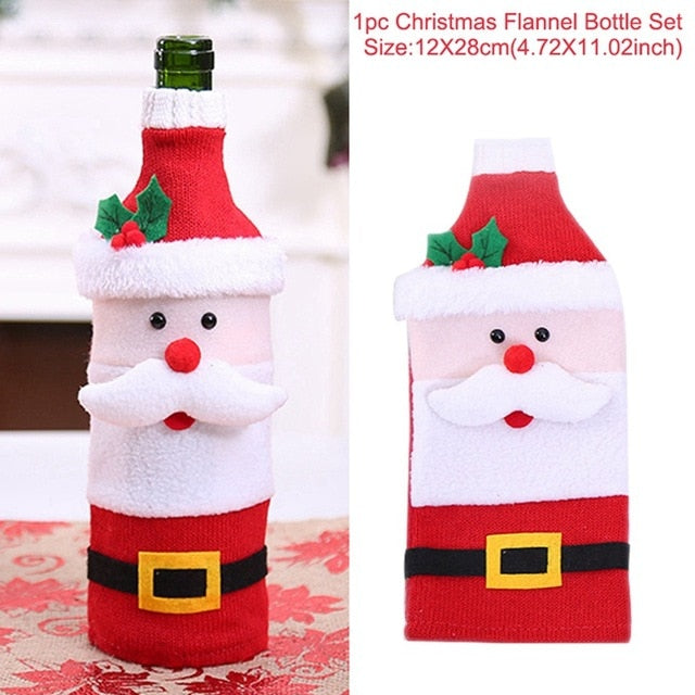 Christmas Santa Claus Wine Bottle Cover