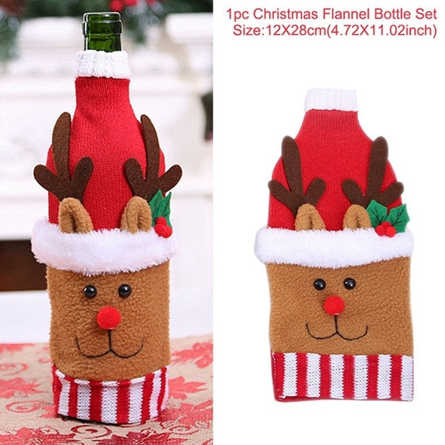 Christmas Santa Claus Wine Bottle Cover