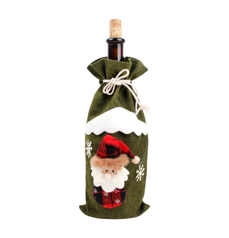 Christmas Santa Claus Wine Bottle Cover