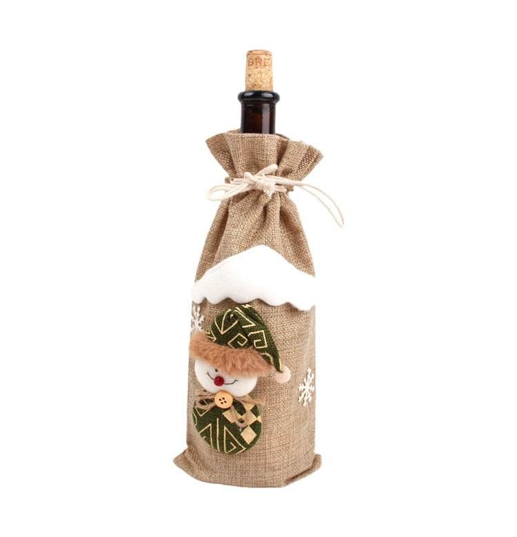 Christmas Santa Claus Wine Bottle Cover