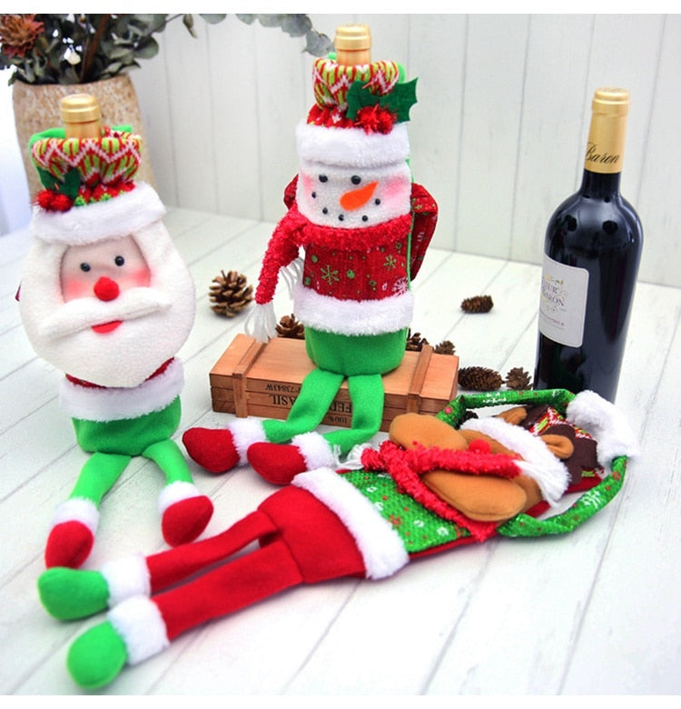 Christmas Santa Claus Wine Bottle Cover