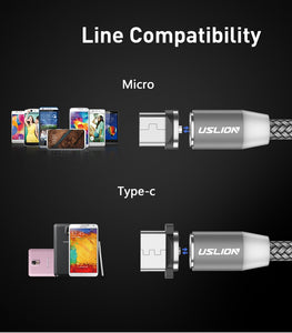 Magnetic Fast Charging Cable USB Type C And Micro USB