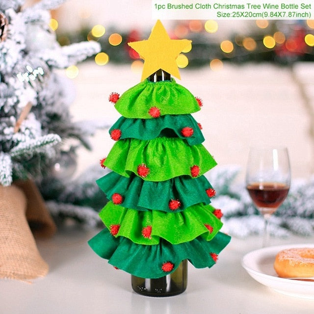 Christmas Santa Claus Wine Bottle Cover