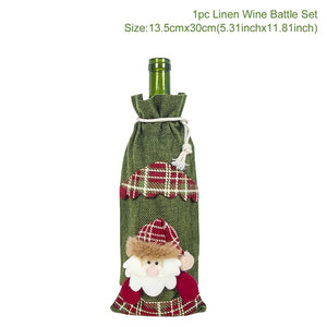 Christmas Santa Claus Wine Bottle Cover