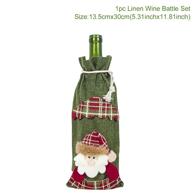 Christmas Santa Claus Wine Bottle Cover