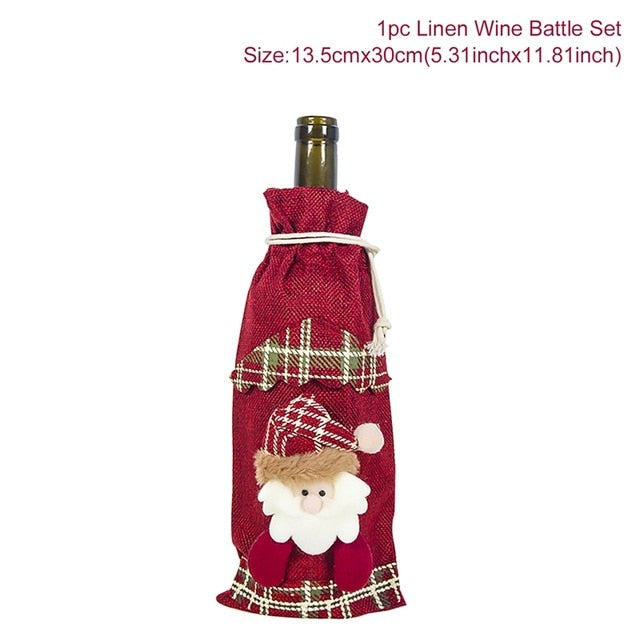 Christmas Santa Claus Wine Bottle Cover