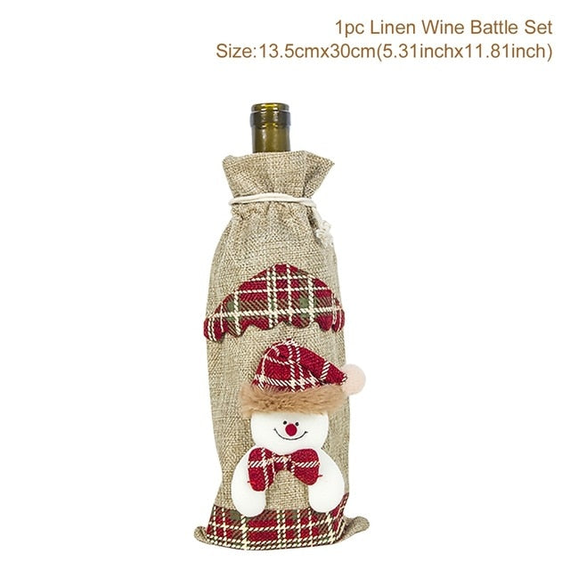 Christmas Santa Claus Wine Bottle Cover