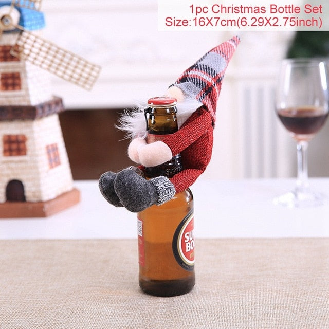 Christmas Santa Claus Wine Bottle Cover