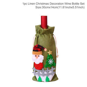 Christmas Santa Claus Wine Bottle Cover