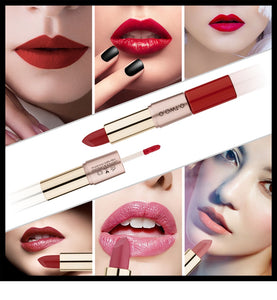 12 Colors 2 in 1 Matte Lipstick- Combined the Lipstick with Lip gloss