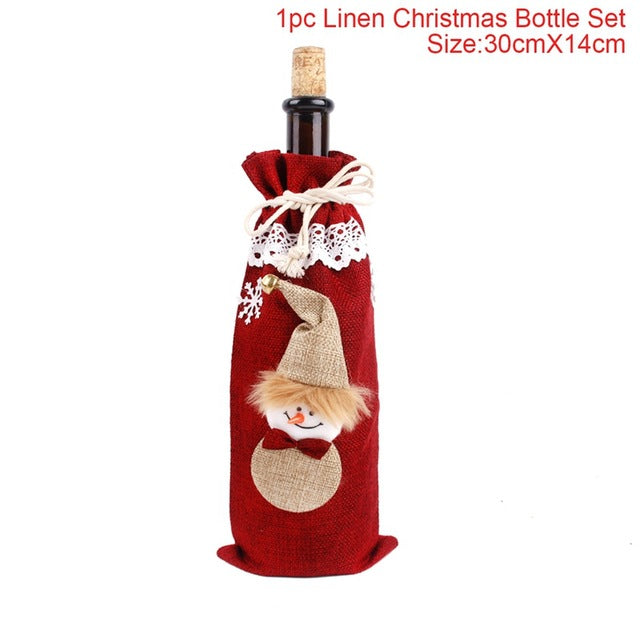 Christmas Santa Claus Wine Bottle Cover