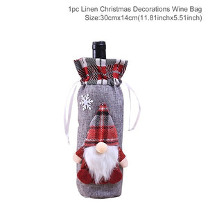 Christmas Santa Claus Wine Bottle Cover