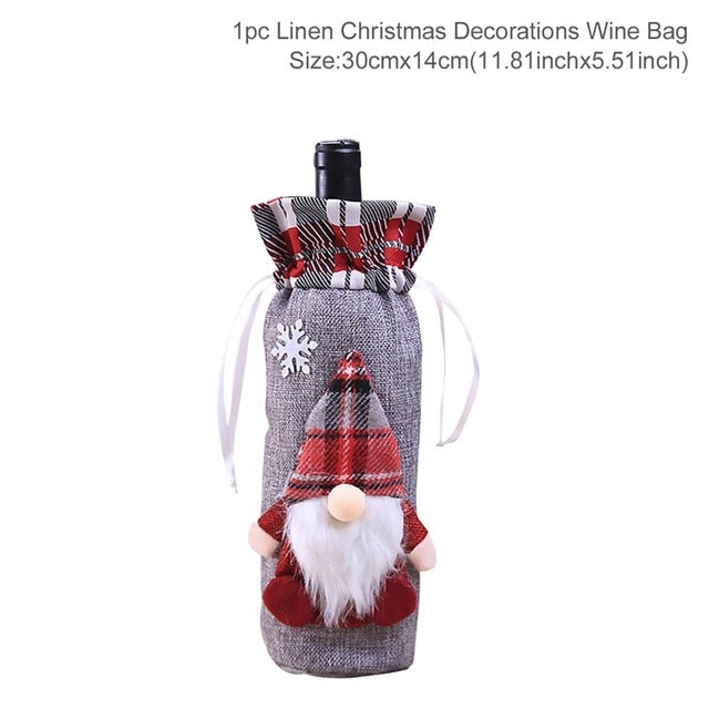 Christmas Santa Claus Wine Bottle Cover