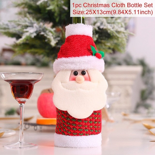 Christmas Santa Claus Wine Bottle Cover