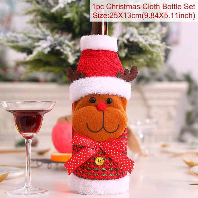 Christmas Santa Claus Wine Bottle Cover