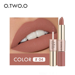 12 Colors 2 in 1 Matte Lipstick- Combined the Lipstick with Lip gloss