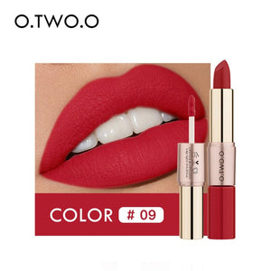 12 Colors 2 in 1 Matte Lipstick- Combined the Lipstick with Lip gloss