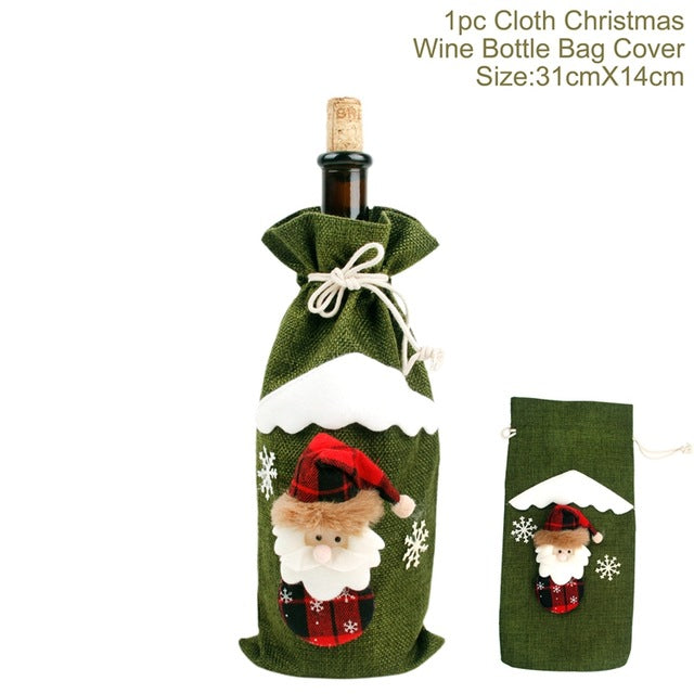 Christmas Santa Claus Wine Bottle Cover
