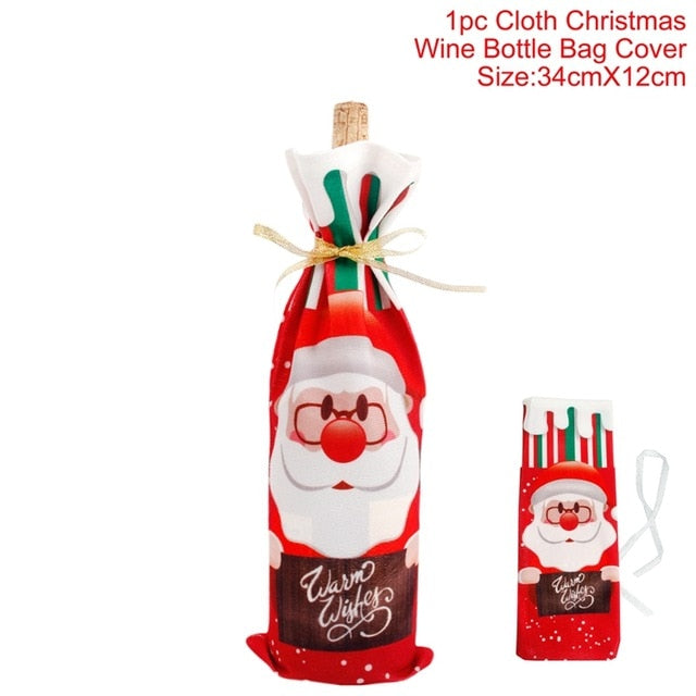 Christmas Santa Claus Wine Bottle Cover