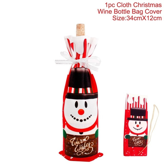 Christmas Santa Claus Wine Bottle Cover