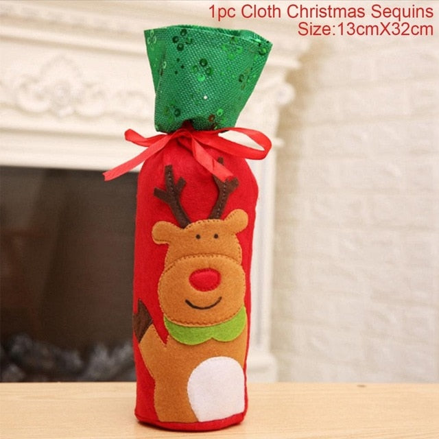 Christmas Santa Claus Wine Bottle Cover