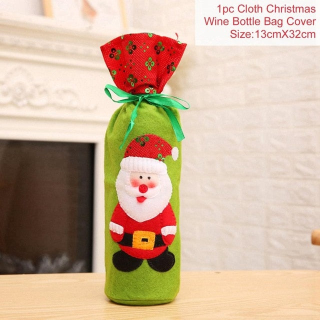 Christmas Santa Claus Wine Bottle Cover