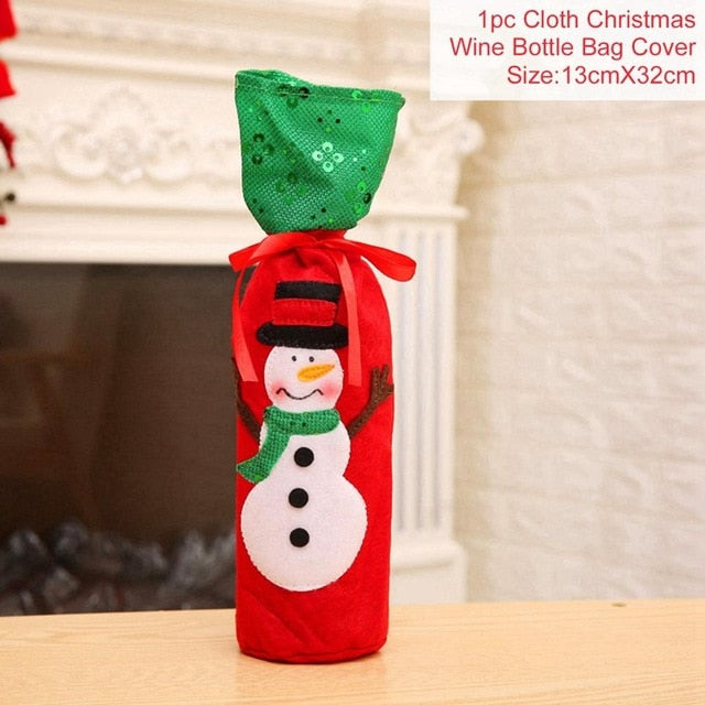 Christmas Santa Claus Wine Bottle Cover