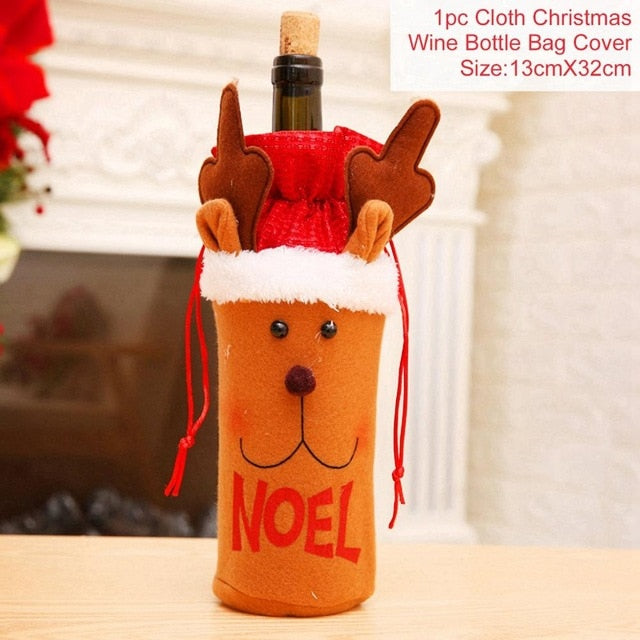 Christmas Santa Claus Wine Bottle Cover