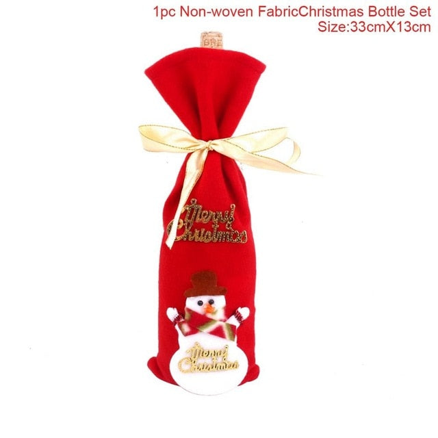 Christmas Santa Claus Wine Bottle Cover