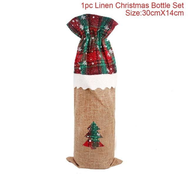 Christmas Santa Claus Wine Bottle Cover
